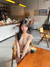 貞喜氣純欲風v領針織短袖t恤女2025新款夏季性感辣妹修身別致小飛袖上衣 卡其色 均碼 80-120斤 曬單實拍圖