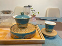 容山堂金絲琺瑯彩三才蓋碗壺承主人杯單杯建盞公道杯陶瓷功夫茶具 青底瑞鶴圖蓋碗 曬單實拍圖