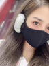 JCZS德國品牌耳罩冬女耳暖防風(fēng)面罩騎車(chē)保暖神器護耳口罩帶耳套一體防 粉色【護耳二合】 曬單實(shí)拍圖