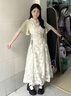閃動少女（SHANDONGSHAONV）新中式國風(fēng)立領(lǐng)綁帶收腰顯瘦連衣裙女復(fù)古碎花中長夏季長款文藝 連衣裙[品牌高品質(zhì)] S 推薦8095斤 曬單實拍圖