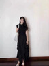 西兒設(shè)計(jì)感獨(dú)特少女赫本風(fēng)小黑裙女夏季新款女裝不規(guī)則收腰顯瘦連衣裙 黑色 L 曬單實(shí)拍圖