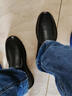 普步仕品牌真皮皮鞋男2025年新款秋季百搭軟底休閑加絨鞋男中年防臭男鞋 黑色單鞋款 38 曬單實(shí)拍圖