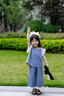 G.DUCKKIDS小黃鴨女童夏裝牛仔套裝2025新款兒童闊腿褲兩件套寶寶夏季衣服 MDY-飛袖套裝 120 (建議105-115cm 4-5.2周歲) 曬單實拍圖