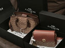 蔻馳（COACH）女士拼色LEGACY 28號CARRYALL手袋真皮單肩斜挎早秋女包 B4/棕黃色 棕色 曬單實(shí)拍圖