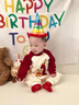 G.DUCKKIDS百天周歲嬰兒衣服春秋裝男寶寶1歲抓周連體衣秋季嬰幼兒爬服外出 紅色春秋款 90cm 90 曬單實(shí)拍圖