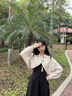 妍莉芬（yanlifen）2025秋季搭配衣服女裝新中式國(guó)風(fēng)針織毛衣連衣裙子穿搭套裝女春秋 針織開(kāi)衫+黑色裙子 M 【95-105斤】 曬單實(shí)拍圖