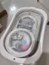 iuu嬰兒洗澡盆兒童浴盆大號(hào)寶寶可折疊可坐可躺新生兒童用品 【北歐灰】浴盆+可調(diào)節(jié)浴架+臉盆 材質(zhì)：食品級(jí)PP材質(zhì)，安全無(wú)異味 曬單實(shí)拍圖
