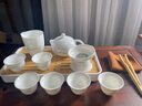 新款羊脂玉茶具套裝水墨白瓷禮物茶壺茶杯家用輕奢喝茶泡茶 水墨蓋碗10頭帶茶盤旅行裝 曬單實拍圖