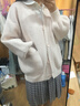 歐貝汐毛衣開(kāi)衫外套女2025新款秋冬季毛茸茸小個(gè)子加厚長(cháng)袖針織衫上衣 白色 均碼 【建議80-130斤】 曬單實(shí)拍圖