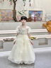 思妙星兒童禮服花童婚紗公主裙女童輕奢小眾小主持人走秀鋼琴演奏演出服 香檳色 140 曬單實(shí)拍圖