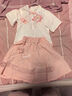 迪士尼（Disney）女童漢服夏季服裝寶寶改良超仙國風夏裝純棉兒童棉裝短袖套裝 粉色牡丹夏款收藏頭花美心貼 120身高105cm左右 曬單實拍圖