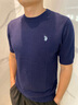 U.S. POLO ASSN.短袖秋冬季保羅休閑毛衣圓領(lǐng)針織衫t恤男四季打底衫上衣 黑XL 曬單實(shí)拍圖