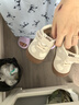 泰蘭尼斯秋季嬰兒步前鞋軟底爬站男女寶寶學(xué)步地板鞋白/杏色19碼 曬單實(shí)拍圖