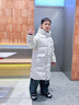 雪中飛兒童羽絨服2025新款女童冬裝大童男童工裝風外套加長及膝防寒服 暖米色 140 曬單實拍圖