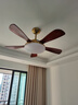 雷士（NVC）中古風(fēng)吊扇燈實(shí)木扇葉全光譜護眼臥室燈餐廳書(shū)房LED燈具 包安裝吊桿款 5葉 36W全光譜 曬單實(shí)拍圖