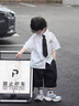 G.DUCKKIDS小黃鴨男童套裝夏季學院風兒童西裝演出服男孩白襯衫黑褲子兩件套 白色襯衫+黑色褲子+領帶 130 建議7~8歲【120-130cm】cm 曬單實拍圖