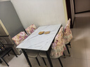 聚堂部落 餐桌  巖板餐桌椅組合折疊北歐可伸縮家用小戶型簡(jiǎn)約輕奢長(zhǎng)方形 莉莎白無(wú)爐 一桌四椅 140cm 110-140伸縮餐桌 曬單實(shí)拍圖