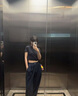 ALO YOGA【金智秀同款】瑜伽潮褲女薄款闊腿褲垂感高腰顯瘦休閑寬松褲長(cháng)褲 黑色 L （125-145斤） 曬單實(shí)拍圖