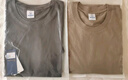BINYUXD【二件裝】t恤男純色半截袖純棉衣服夏季寬松學生打底衫潮短袖男 【二件】卡其+鐵灰 2XL (建議150-165斤 ) 曬單實拍圖