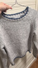 唐獅2025秋季女圓領(lǐng)撞色邊設計套頭毛衣慵懶風(fēng)溫柔百搭韓版休閑 曬單實(shí)拍圖