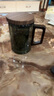 富光茶杯玻璃杯茶水分離泡茶杯加厚耐熱過濾水杯茶道杯子辦公室茶具 青灰色【耳型木把手】400ml 曬單實拍圖