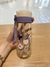 本櫻產婦孕婦吸管杯ppsu材質水杯食品級耐高溫成人帶刻度杯子兒童上學 香芋紫【雙飲PPSU+重力球】580ml 曬單實拍圖