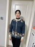 恒源祥媽媽春裝2025新款時尚短款外套拉鏈毛衣中老年女氣質(zhì)開衫大碼上衣 藏藍色 M 曬單實拍圖