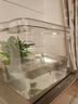 益科達塑料魚(yú)缸透明仿玻璃亞克力生態(tài)方魚(yú)缸家用客廳小型桌面烏龜缸造景 特大號-帶蓋（超透裸缸） 曬單實(shí)拍圖