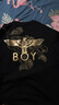 BOY LONDON【祥云報(bào)喜】25新款春夏情侶黑金老鷹針織短袖T恤N01826 黑色 M 曬單實(shí)拍圖