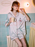 果殼（Gukoo）睡衣女夏季HelloKitty聯(lián)名新款簡約冰絲女家居服套裝 淺水綠  M  曬單實拍圖