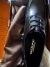WOUFO沃皮匠 英倫頭層牛皮尖頭鞋男潮流時(shí)尚真皮系帶商務(wù)正裝皮鞋透氣 黑色 41 曬單實(shí)拍圖