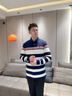鋒范保羅品牌男裝純棉長(zhǎng)袖T恤Polo衫寬松大碼翻領(lǐng)條紋襯衣翻領(lǐng)T恤 紅色 2XL 建議155斤-175斤 曬單實(shí)拍圖