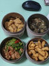 沃德百惠（WORTHBUY）304不銹鋼防漏保溫飯盒上班族可微波爐加熱便當盒學(xué)生便攜小湯碗 小熊米白小號*2大號*2+餐具+袋 曬單實(shí)拍圖