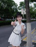 斤慕法式白色polo領(lǐng)襯衫連衣短裙女夏學(xué)院風(fēng)收腰a字顯瘦氣質(zhì)小白裙子 白色襯衫短裙+腰帶 M （建議95-110斤左右） 曬單實(shí)拍圖