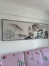 瑞尚（RUISHANG） 新中式客廳裝飾畫(huà)大氣山水畫(huà)橫版沙發(fā)背景墻畫(huà)掛畫(huà)輕奢晶瓷壁畫(huà) 望云樓 240*80/鋁合金邊框+烤瓷鑲鉆 曬單實(shí)拍圖