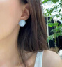 京蔻迪銀針?biāo){色云母琺瑯圓球耳環(huán)女2025新款高感輕奢氣質(zhì)獨(dú)特耳環(huán)耳飾 油畫藍(lán) 曬單實(shí)拍圖