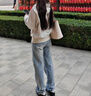 NSTNEW  START發(fā)芽計劃小惡魔豹紋貼布連帽拉鏈外套美式男女衛衣 白花灰 M 衣長(cháng)61/建議50KG-55KG 曬單實(shí)拍圖