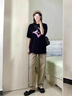 萬欣兒卡其色直筒牛仔褲女春季新款胖妹妹mm高腰顯瘦闊腿褲梨形身材褲子 卡其色 長褲款 M 建議95-105斤 曬單實拍圖