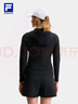 FILA 斐樂官方女士針織連帽外套2025夏新款健身運(yùn)動簡約防曬上衣 深黑-BK XL 175/92A/XL 曬單實(shí)拍圖