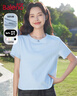 班尼路短袖t恤女夏季新款純棉上衣服女裝寬松正肩顯瘦小個(gè)子半袖衫短款 霧霾藍#小熊紅花K 2XL 【100%純棉】 曬單實(shí)拍圖