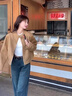 矜持范外套女美式復(fù)古立領(lǐng)小香風(fēng)短款外套女休閑帥氣風(fēng)夾克機(jī)車服上衣 焦糖棕 M 100-115斤 曬單實拍圖