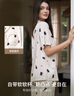 ubras25年新品睡衣涼感女流光出游情侶家居服7A抗菌緞面帶胸墊男 帶杯短袖長褲女-蜜罐熊熊（黃） L 曬單實拍圖