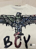 BOY LONDON【藝術(shù)家涂鴉】夏男女同款高街潮牌針織短袖T恤N01911 米白色 S 曬單實(shí)拍圖
