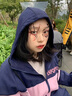 WASSUP JOYZON春秋新款品牌運(yùn)動(dòng)套裝女寬松大碼加絨學(xué)生青年休閑跑步服兩件套潮 粉藍(lán)色（春秋款兩件套） XL（建議135-150斤） 曬單實(shí)拍圖