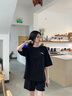 安踏短袖女夏季T恤薄款夏天女款休閑涼感家居運動(dòng)服寬松上衣情侶裝 基礎黑 L 曬單實(shí)拍圖