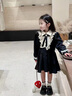 奧特曼童裝女童秋裝連衣裙2025新款洋氣兒童裙子女孩學(xué)院風(fēng)韓系公主短裙 黑色 130 建議120-130cm7-8歲 曬單實(shí)拍圖
