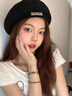 KINGXIAOJING顏值貝雷帽女秋冬英倫復古時(shí)尚大頭圍百搭顯臉小法式白色畫(huà)家帽 白色 均碼 可調節 曬單實(shí)拍圖