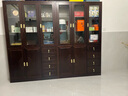 合夕新中式烏金木實(shí)木書(shū)柜玻璃門(mén)落地一體收納柜客廳儲物展示柜置物架 【烏金木】六門(mén)書(shū)柜 曬單實(shí)拍圖