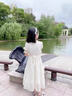 迪士尼親子網(wǎng)紅洋氣雪紡公主連衣裙2024夏季母女小花杏色氣質(zhì)款系帶裙子 杏色 媽媽XL 曬單實(shí)拍圖