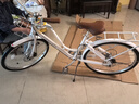 永久（FOREVER）復古時(shí)尚通勤自行車(chē)男女款上班代步騎日式輕便7速城市女學(xué)生單車(chē) 7速26寸鋁架-珍珠白 曬單實(shí)拍圖